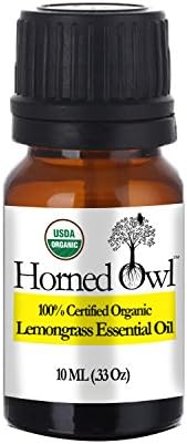 Lemongrass Essential Oil - Cymbopogon flexuosus 10ml eurodropper.Pure therapuetic grade USDA Certified Organic oil, Steam Distilled, Massage, Aromoatherapy, Soaps. Steam distilled oil.