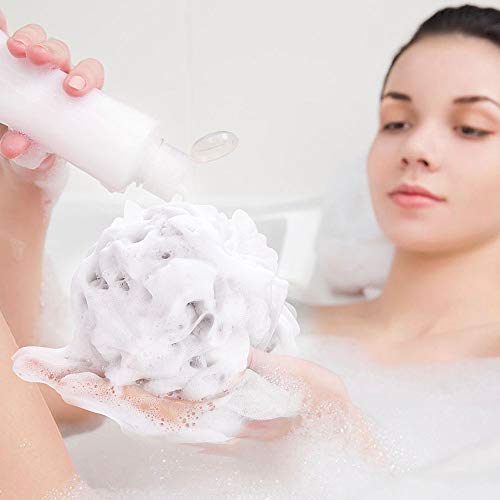 2 Size Bath Sponges - Small 30g and Large 60g Loofah Body Skin Deep Clean 4 Packs Mesh Pouf with S Hook Shower Accessories - Back Scrubber Loufa for Bathing - Bulk Luffa Sponges for Men Women and Kids - Thumbnail 5