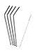 Epica Stainless Steel Drinking Straws, Set of 4- Free Cleaning Brush Included