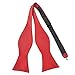 PenSee Mens Self Bow Tie Solid Red Jacquard Woven Silk Bow Ties