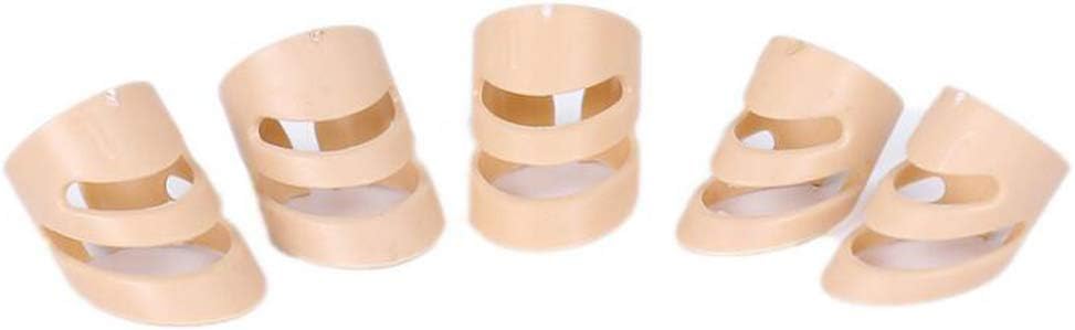 5Pcs Simple Fingertip Protectors Cuttable Extendable Plastic Guitar Plectrum Finger Picks Finger Guards Nail Wrap Stringed Instrument Playing Accessories for Guitar Banjo Lute Harp (Beige)