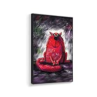 Framed Canvas Home Artwork Decoration Lovely Kitten Canvas Wall Art for Living Room, Bedroom - 16x24 inches