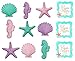 12pack Pink Purple Teal Edible Seahorses Starfish Shells Shimmer Sugar Cake with 12 SeaShell STickers
