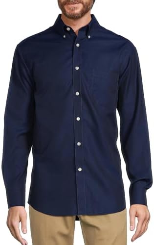 Amazon.com: Gold Label Wrinkle-Free Shirts Long Sleeve Button Down Casual Dress  Shirt with Pocket, Regular Sizes (Navy 030 Solid, Medium) : Clothing, Shoes  & Jewelry