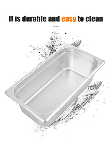 Stainless Steel Steam Table Pan 1/4 Size,ATOSA A2142 Stainless Steel Steam Table pan 2" Deep and 12 Pieces Per Carton Buffet Food Pans Food Pan Pack of 12