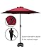 Patiorama 7.5 FT Patio Market Umbrella, Outdoor Table Umbrella, Portable Sun Umbrella, 6 Rids, w/Push Button Tilt, Crank, Polyester Canopy for Garden, Poolside, Lawn, Deck, Backyard (Dark Red)