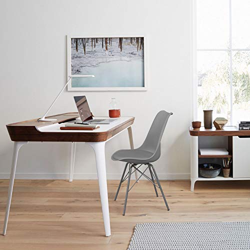 JUMMICO Kitchen Dining Chair with Soft Padded Mid Century Shell Side Chair Armless Tulip Chair