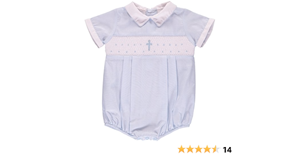 Petit Ami Baby Boys Hand Embroidered Cross Christening Romper White Clothing Shoes Jewelry Baby Svanimal Com