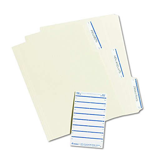 Avery File Folder Labels on 4" x 6" Sheet, Easy Peel, White/Blue, Print & Handwrite, 2/3" x 3-7/16", 252 Labels (5200)