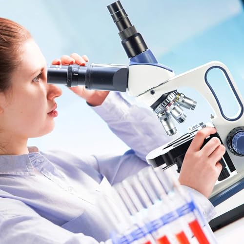 SWIFT SW350T Trinocular Compound Microscope, 40X-2500X Magnification, Siedentopf Head, Search Level, Two-Layer Mechanical Scene, 1.3MP Camera and Software, Windows and Windows Compatible