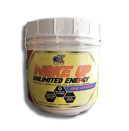 Wake UP Unlimited Energy Pre Workout Powder Supplement Drink - #1 Energy Powder,Non GMO, All Natural Gluten Free, Sweetened with Stevia 0 Calories Intermittent/Keto Friendly (Pink Lemonade)