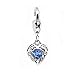 Sexy Sparkles Clip-On Birthstone Charm – March Birthstone Heart Pendant, Color Rhinestone Design, With Lobster Clasp, Easy to Attach to Bracelets, Necklaces, and More