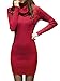 v28 Sweater Dress for Women Ribbed Knit Fitted midi Sexy Fall Winter Bodycon Cowl Neck Dresses (Small,Wine)