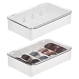 mDesign Plastic Stackable Eyeglass Case Storage