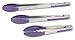 Prepology 9, 12, 16-Inch Non-Stick Stainless Steel Kitchen Tongs with Silicone Tips and Locking Feature, Purple