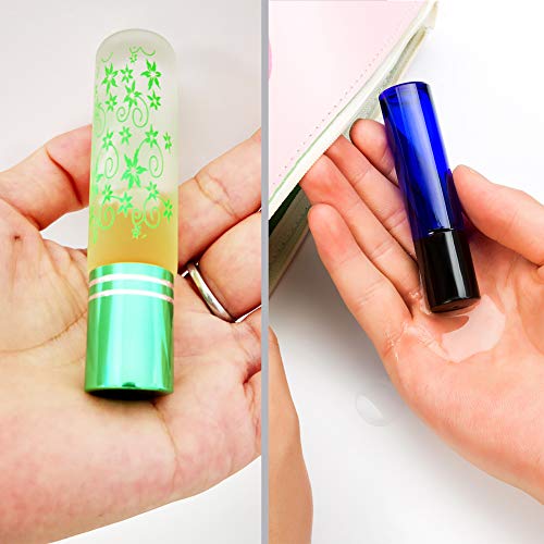 Essential Oil Flower Printing Roller Bottle - 10Ml Glass Bottles with Stainless Steel Roller Balls, Rainbow color Set (pack of 18) Including Extra 2 Roller Balls,2 Droppers,2 Funnels,1 opener by MUB - Thumbnail 4