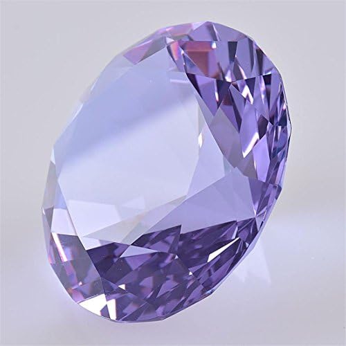 Exquisite Selebrity Diamond Shaped Crystal Jewel Paperweight 3.75" (95 mm) (LIGHT PURPLE)