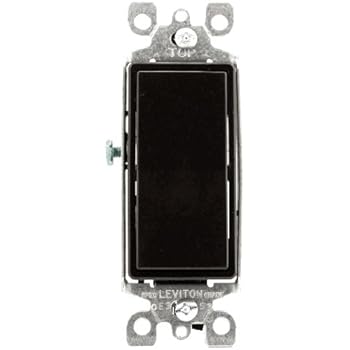 Leviton 5603-2 15 Amp, 120/277 Volt, Decora Rocker 3-Way AC Quiet Switch, Residential Grade, Grounding, Brown