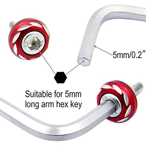 Shells 20PCS Motorbike License Plate Frame Bolt Screw Auto Car Decorate Hex Head Bolts Screws Fasteners,Cool Wind Red