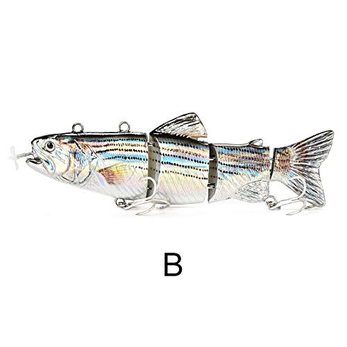 jtxqy USB wiederaufladbare Angelköder, elektrische Angelköder Wobbler 4-Segment Swimbait USB wiederaufladbare künstliche… – Bild 6