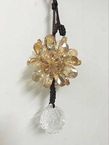 Flower Car Pendant Car Hanging Decor Ornament Decoration Rearview Mirror Pendant Car Accessories (Gold)