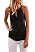 Pxmoda Women Summer Sleeveless Vest T Shirt Blouse Casual Stretch Spaghetti Strap Tank Solid Tops, X-Large, Black