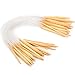 FairyStar 18 Sizes 16'' (40cm) Circular Bamboo Knitting Needles Set Kit(40cm) with Tube(2.0mm to 10mm)
