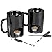 Evelots Fondue Mugs,2 Mugs,4 Forks & 8 Votive Candles-Minor Defects-Black