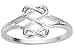 CloseoutWarehouse Sterling Silver Hearts Infinity Fusion Ring Size 8