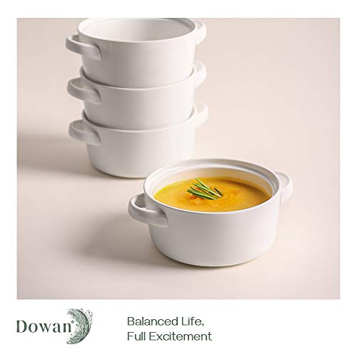 DOWAN Soup Bowls with Handles, 24 ounces Ceramic Cereal Bowl Set for