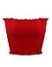 Sweetbei J Womens Strapless Pleated Summer Sexy Bandeau Tube Crop Tops Red M