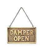 UD Hanging Fireplace Damper Open Closed Sign