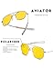 WELUK Night Vision Driving Glasses Polarized Pilot Military Sunglasses for Men Yellow Lens Anti-Glare