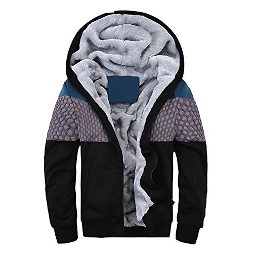 UOFOCO Sweater Jacket for Mens Zipper Hoodie Winter Warm Fleece Outwear Coat