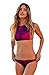 Bluetime Womens Vintage Retro High Neck Contrast Halter Bikini Swimsuit Two Piece