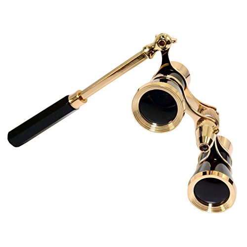 image for HQRP 3 x 25 Opera Glasses in Elegant Black Color w/Built-in Elegant Bl