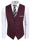 Coofandy Men's Fashion V-neck Sleeveless Button Down Business Suit Vest Waistcoat