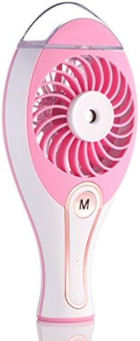 Sililoli Handheld USB Misting Fan with Personal Cooling Mist Humidifier, Rechargeable Portable Mini Misting Cooling Fan for Home Office and Travel (Pink)