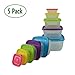 Prefer Green 5-Size Multi-Color Food Storage Container Set with Lids,Meal Prep,Portion Control Kit