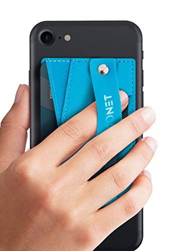 Monet Phone Grip with Expanding Stand and Slim Wallet (Light Blue