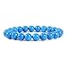 Justinstones Dyed Turquoise Howlite Gemstone 8mm Round Beads Stretch Bracelet 7 Inch Unisex