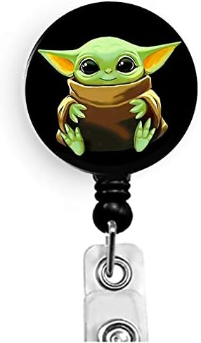Id Holders Baby Yoda Star Wars Inspired Face Mask Id Holder Retractable Metal Reel Police