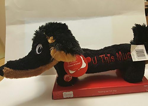 Animated Flapping Ear Hot Dog Dachshund Dancing &amp; Singing "Crazy In Love" Plushed Animal Measures 18"