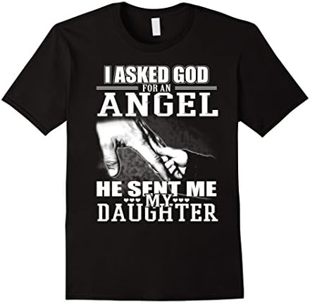 Mens Funny Shirt Fathers Day Gifts From Daughter T Shirt Angel 2XL Black