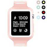 BRG Apple Watch Band with Case, Shock-proof and Shatter-resistant Protective Case with Silicone Sport iWatch Band for Apple Watch Series 3/2/1 Nike+ Sport Edition 38mm Vintage Rose/White