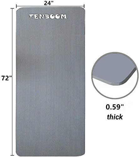 Tenboom-ECO-15mm-Thick-Yoga-Mat-for-Home-Man-or-Woman-Pilates-Exercise-Gym-with-Carry-Strap-Grey