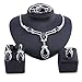 Exquisite Zircon Crystal Necklace Earring Bracelet Ring Bridal Jewelry Sets for Women Gift Party Wedding Prom