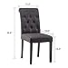YEEFY Fabric Habit Solid Wood Tufted Parsons Dining Chair (Set of 4) (Charcoal)