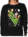 TeeStars - T-Rex Santa Ride Funny Ugly Christmas Sweater Women Sweatshirt