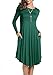 levaca Womens Fall Long Sleeve Draped Swing Loose Casual Tunic Dress Green XL